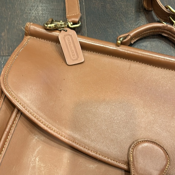 COACH Vintage ‘96 Beekman Briefcase/Laptop Bag Brown Gold - Picture 2 of 16